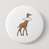 Badge Rond 7,6 Cm Giraffe avec nuage (Devant)