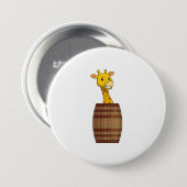 Badge Rond 7,6 Cm Giraffe avec tonneau (Devant & derrière)