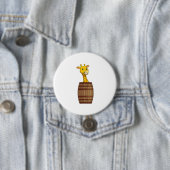 Badge Rond 7,6 Cm Giraffe avec tonneau (En situation)
