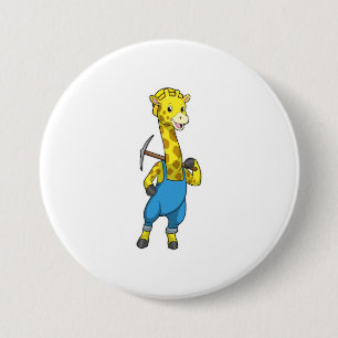 Badge Rond 7,6 Cm Giraffe de Miner