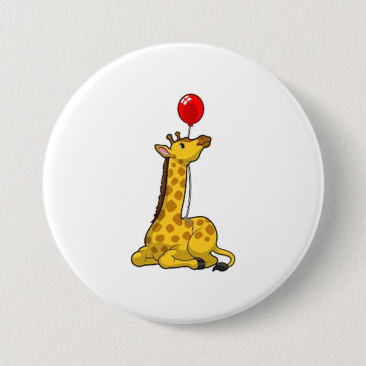 Badge Rond 7,6 Cm Giraffe with Balloon (Devant)