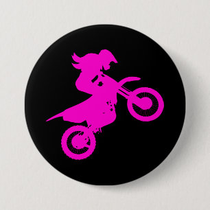 Badge Rond 7,6 Cm Girl Dirt Bike