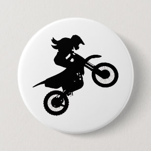 Badge Rond 7,6 Cm Girl Dirt Bike