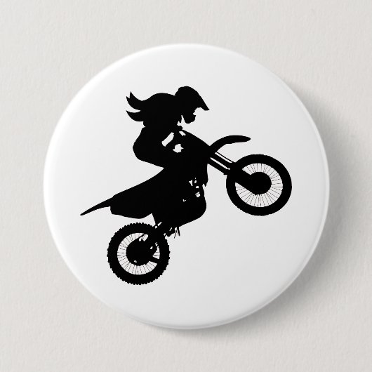 Badge Rond 7,6 Cm Girl Dirt Bike (Devant)