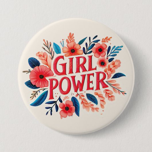 Badge Rond 7,6 Cm Girl Power (Devant)