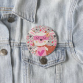 Badge Rond 7,6 Cm Girl Superhero Bunny (En situation)