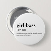 Badge Rond 7,6 Cm Girlboss - signification de dictionnaire (Devant & derrière)
