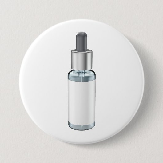 Badge Rond 7,6 Cm Glass dropper bottle with pipette (Devant)