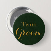 Badge Rond 7,6 Cm Gold Mariage Team Groom (Devant & derrière)
