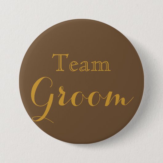Badge Rond 7,6 Cm Gold Mariage Team Groom (Devant)