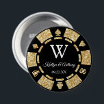 Badge Rond 7,6 Cm Gold Parties scintillant Poker Chip Casino Fête de<br><div class="desc">Célébrez dans le style avec ce bouton de puces de poker tendance. Le design est facile à personnaliser avec votre propre libellé et votre famille et vos amis seront ravis quand ils recevront cette fabuleuse faveur de fête. Les éléments correspondants se trouvent dans la collection.</div>