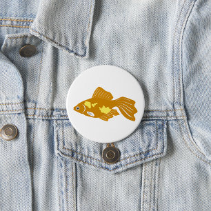 Badge Rond 7,6 Cm Golden Guppy Fish Cute Tropical Aquarium Fish