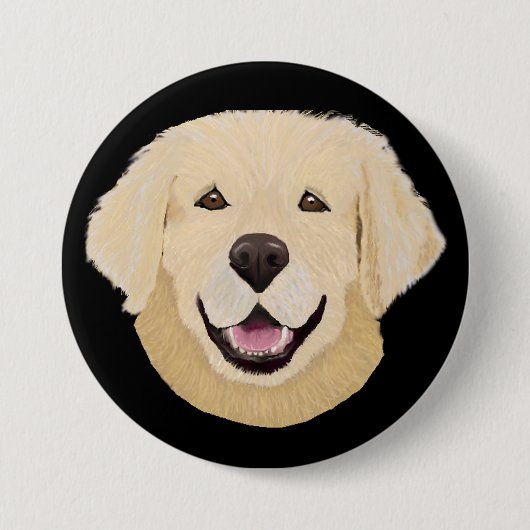 Badge Rond 7,6 Cm Golden Lab (Devant)