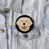 Badge Rond 7,6 Cm Golden Lab (En situation)