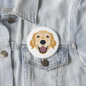 Badge Rond 7,6 Cm Golden retriever d'illustration (En situation)