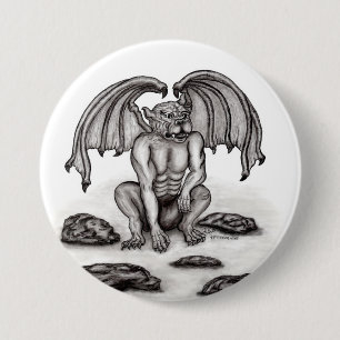 Badge Rond 7,6 Cm Golem Gargoyle