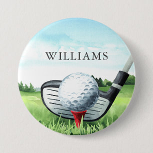 Badge Rond 7,6 Cm Golf Anniversaire Partie I Golfer
