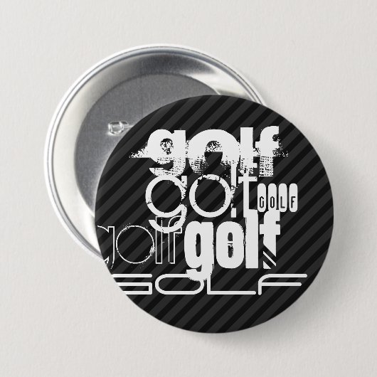 Badge Rond 7,6 Cm Golf ; Gris noir et gris foncé (Devant & derrière)