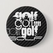 Badge Rond 7,6 Cm Golf ; Gris noir et gris foncé (Devant)