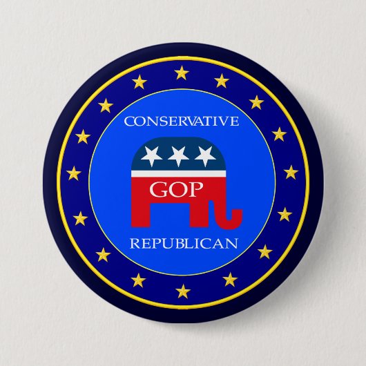 BADGE ROND 7,6 CM GOP ETATS-UNIS (Devant)