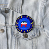 BADGE ROND 7,6 CM GOP ETATS-UNIS (En situation)