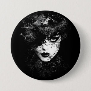 Badge Rond 7,6 Cm Goth Woman
