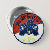 Badge Rond 7,6 Cm Goupille bleue de fantôme (Devant & derrière)
