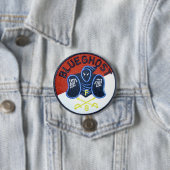 Badge Rond 7,6 Cm Goupille bleue de fantôme (En situation)