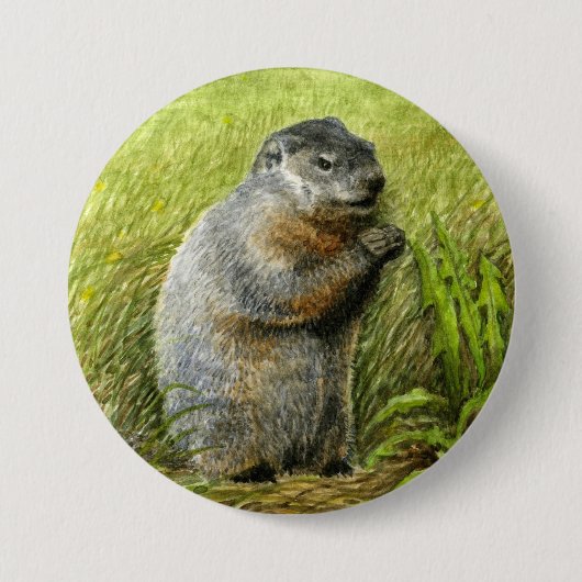 Badge Rond 7,6 Cm Goupille/bouton de Groundhog (Devant)