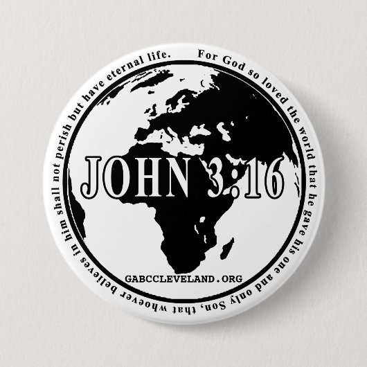 Badge Rond 7,6 Cm Goupille de circulaire de 3h16 de GABC John (Devant)