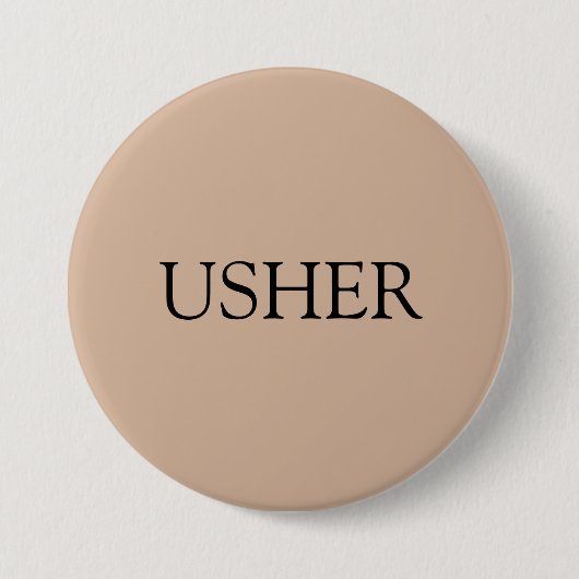 Badge Rond 7,6 Cm goupille ronde de 3inch Usher (Devant)