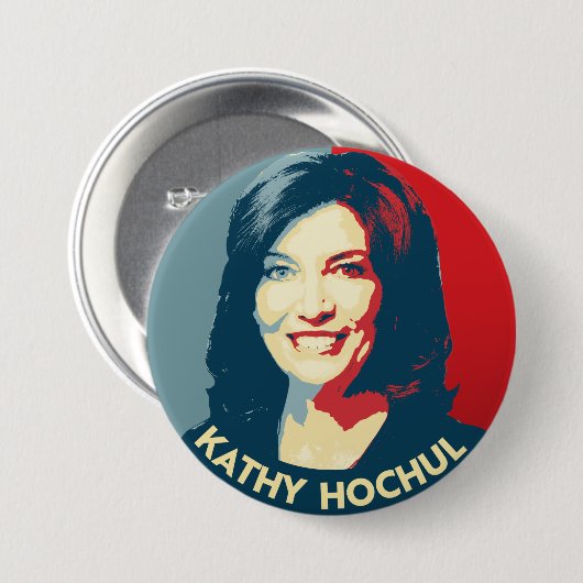 BADGE ROND 7,6 CM GOVERNOR KATHY HOCHUL (Devant & derrière)