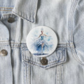 Badge Rond 7,6 Cm Graceful Nutcracker Snow Queen in White (En situation)