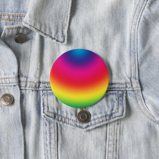 Badge Rond 7,6 Cm Gradient d'arc-en-ciel - modèle customisé (En situation)
