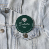 Badge Rond 7,6 Cm Graduation 2024 Gardien vert et blanc (En situation)