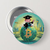 Badge Rond 7,6 Cm Graduation Bitcoin (Devant & derrière)