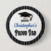 Badge Rond 7,6 Cm Graduation Fier Papa Parent Monogramme Grad (Devant)