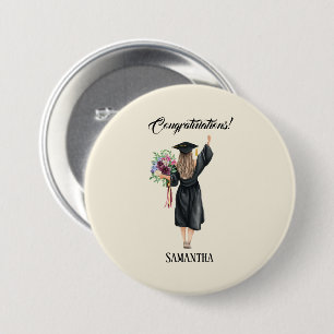 Badge Rond 7,6 Cm Graduation personnalisée de l'aquarelle (8)