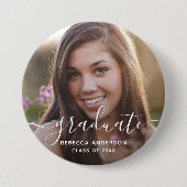Badge Rond 7,6 Cm Graduation Photo Moderne (Devant)