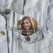 Badge Rond 7,6 Cm Graduation Photo Moderne (En situation)
