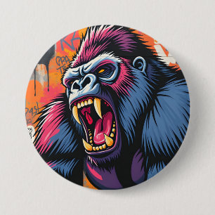 Badge Rond 7,6 Cm graffiti de gorille
