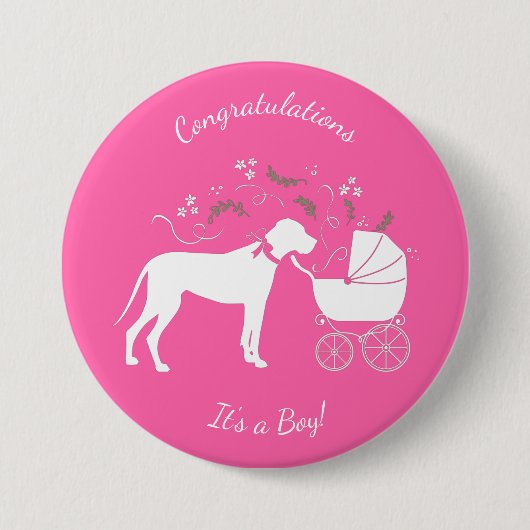 Badge Rond 7,6 Cm Grand Baby shower Dane (Devant)