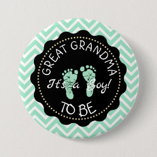 Badge Rond 7,6 Cm Grand grand-mère à être Baby shower vert bouton