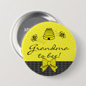 Badge Rond 7,6 Cm Grand-maman à être abeille (Devant & derrière)