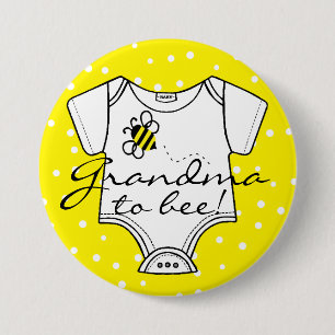 Badge Rond 7,6 Cm Grand-maman à être abeille jaune