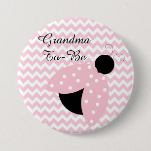 Badge Rond 7,6 Cm "Grand-maman à être" bouton rose de baby shower de