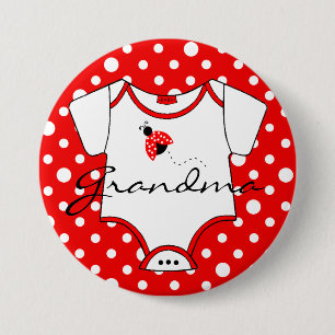 Badge Rond 7,6 Cm Grand-maman à être coccinelle rouge et blanche