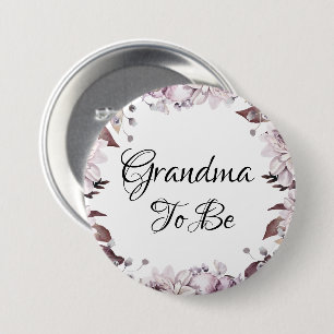 Badge Rond 7,6 Cm Grand-mère à être Automne Élégante Fleurs violette