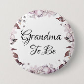 Badge Rond 7,6 Cm Grand-mère à être Automne Élégante Fleurs violette (Devant)