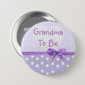 Badge Rond 7,6 Cm Grand-mère à être Baby shower Bouton : Bow pourpre (Devant & derrière)